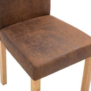 vidaXL Dining Chairs 2 pcs Brown Faux Suede Leather-49