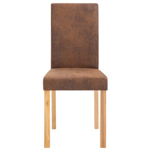 vidaXL Dining Chairs 2 pcs Brown Faux Suede Leather-11
