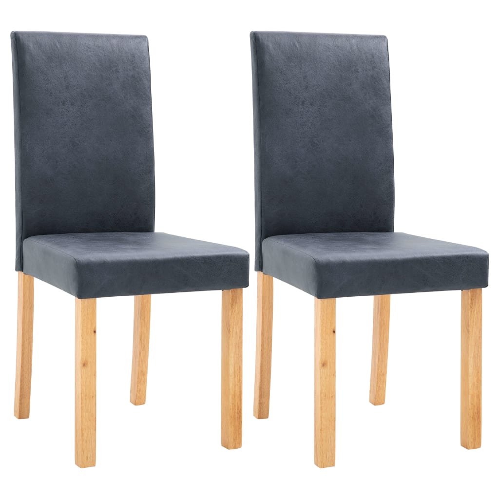 vidaXL Dining Chairs 2 pcs Brown Faux Suede Leather-36