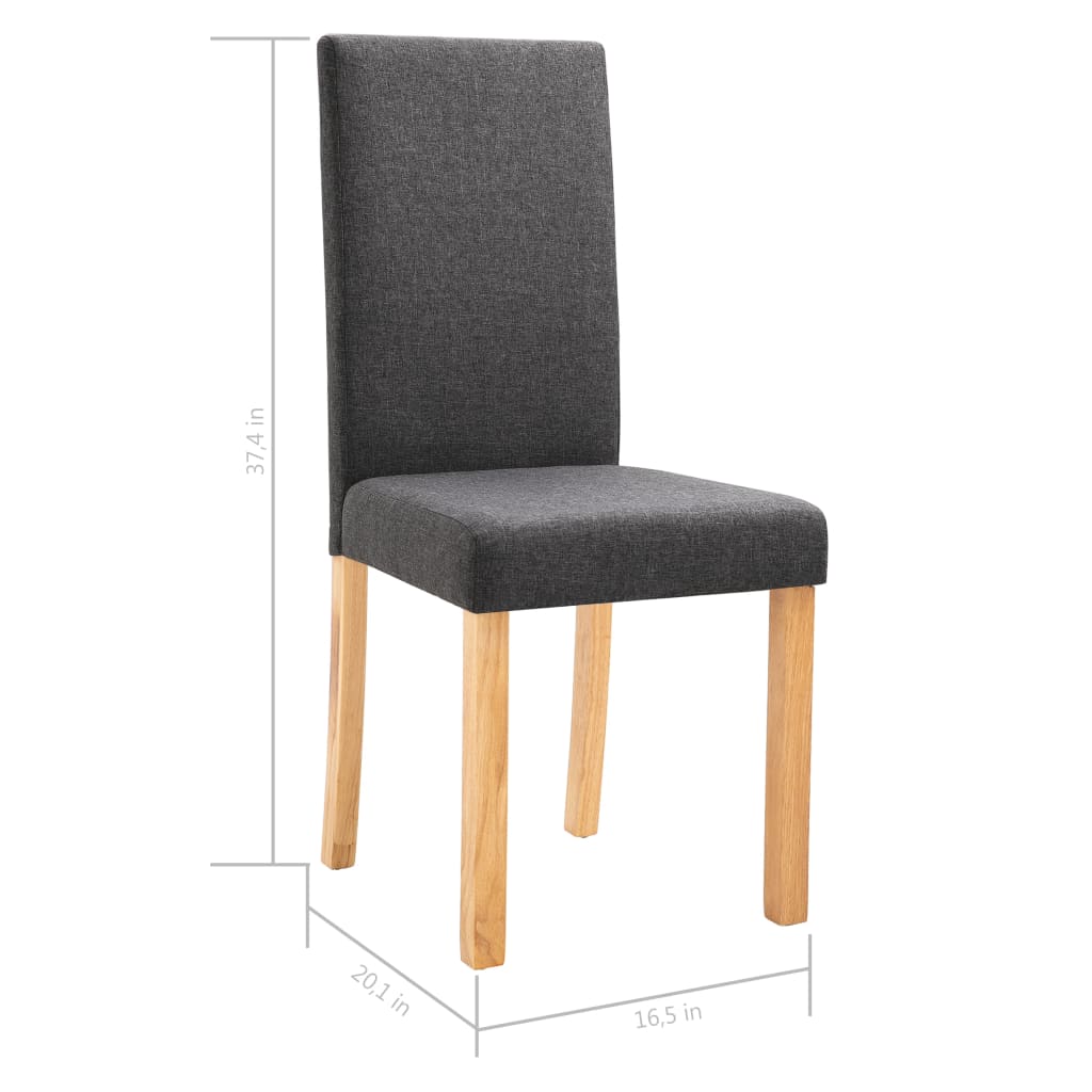 vidaXL Dining Chairs Side Chair with Solid Wood Legs for Home Kitchen Fabric-94