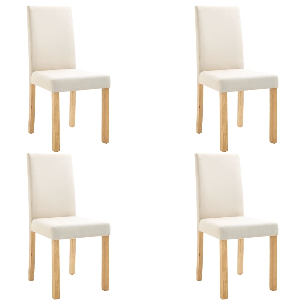 vidaXL Dining Chairs Side Chair with Solid Wood Legs for Home Kitchen Fabric-8