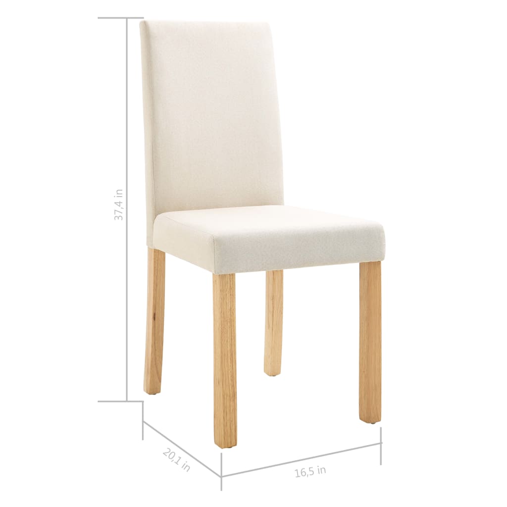 vidaXL Dining Chairs Side Chair with Solid Wood Legs for Home Kitchen Fabric-22