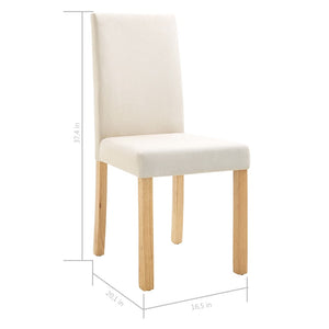 vidaXL Dining Chairs Side Chair with Solid Wood Legs for Home Kitchen Fabric-22