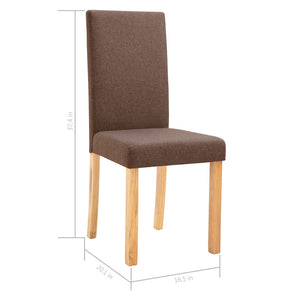 vidaXL Dining Chairs Side Chair with Solid Wood Legs for Home Kitchen Fabric-85