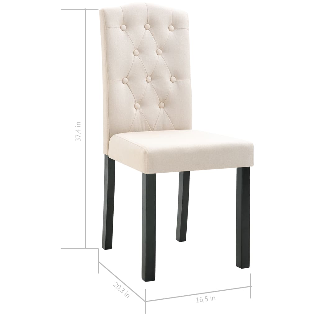 vidaXL Dining Chairs Accent Side Chair with Solid Wood Legs for Kitchen Fabric-28