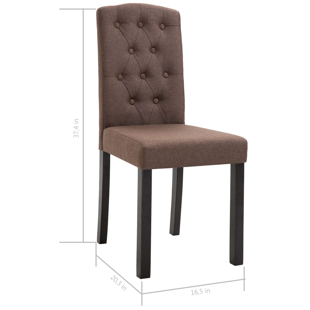 vidaXL Dining Chairs Accent Side Chair with Solid Wood Legs for Kitchen Fabric-85