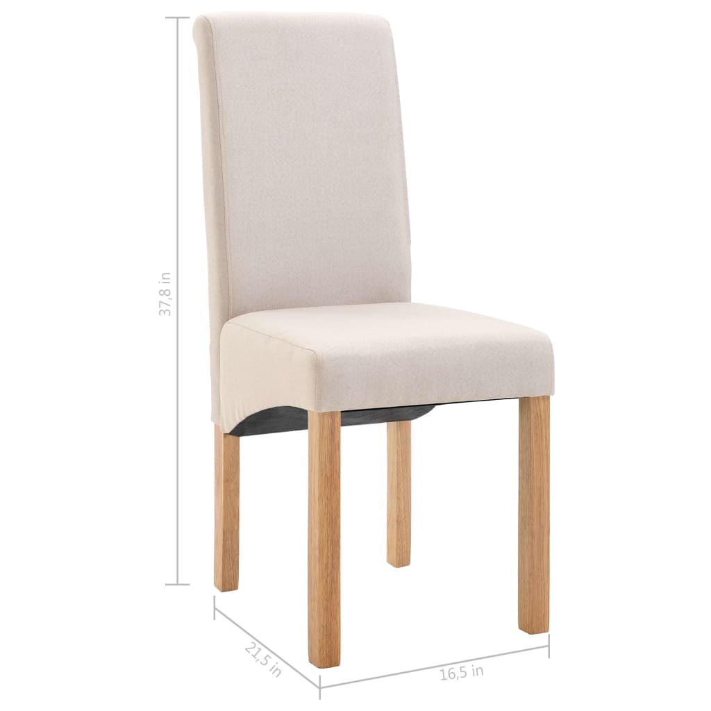 vidaXL Dining Chairs Accent Upholstered Side Chair with Wood Frame Fabric-87