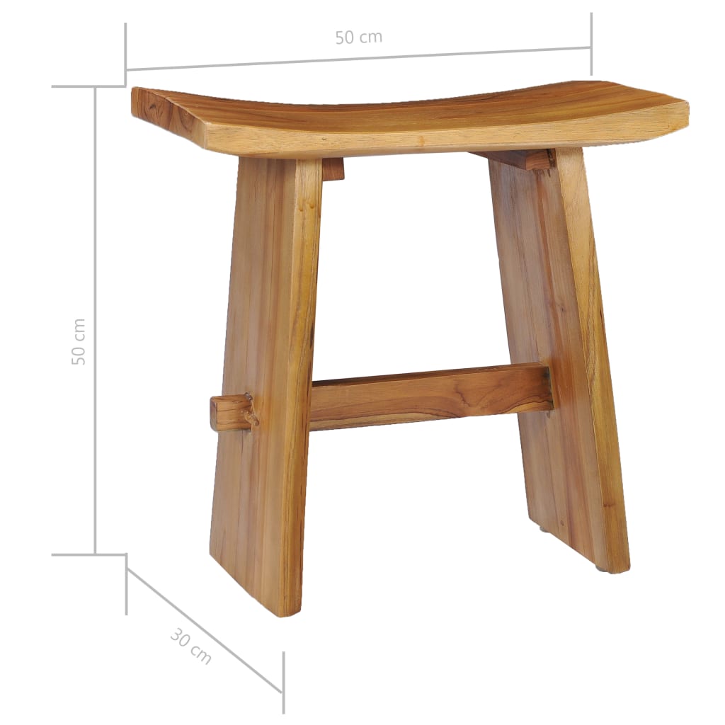 vidaXL Stool Solid Teak Wood-5