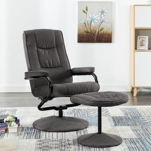 vidaXL Recliner with Ottoman Swivel Recliner Armchair with Footrest Fabric-4