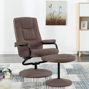 vidaXL Recliner with Ottoman Swivel Recliner Armchair with Footrest Fabric-10