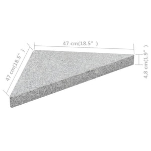 vidaXL Umbrella Weight Plates 4 pcs Gray Granite Triangular 132.3 lb-5