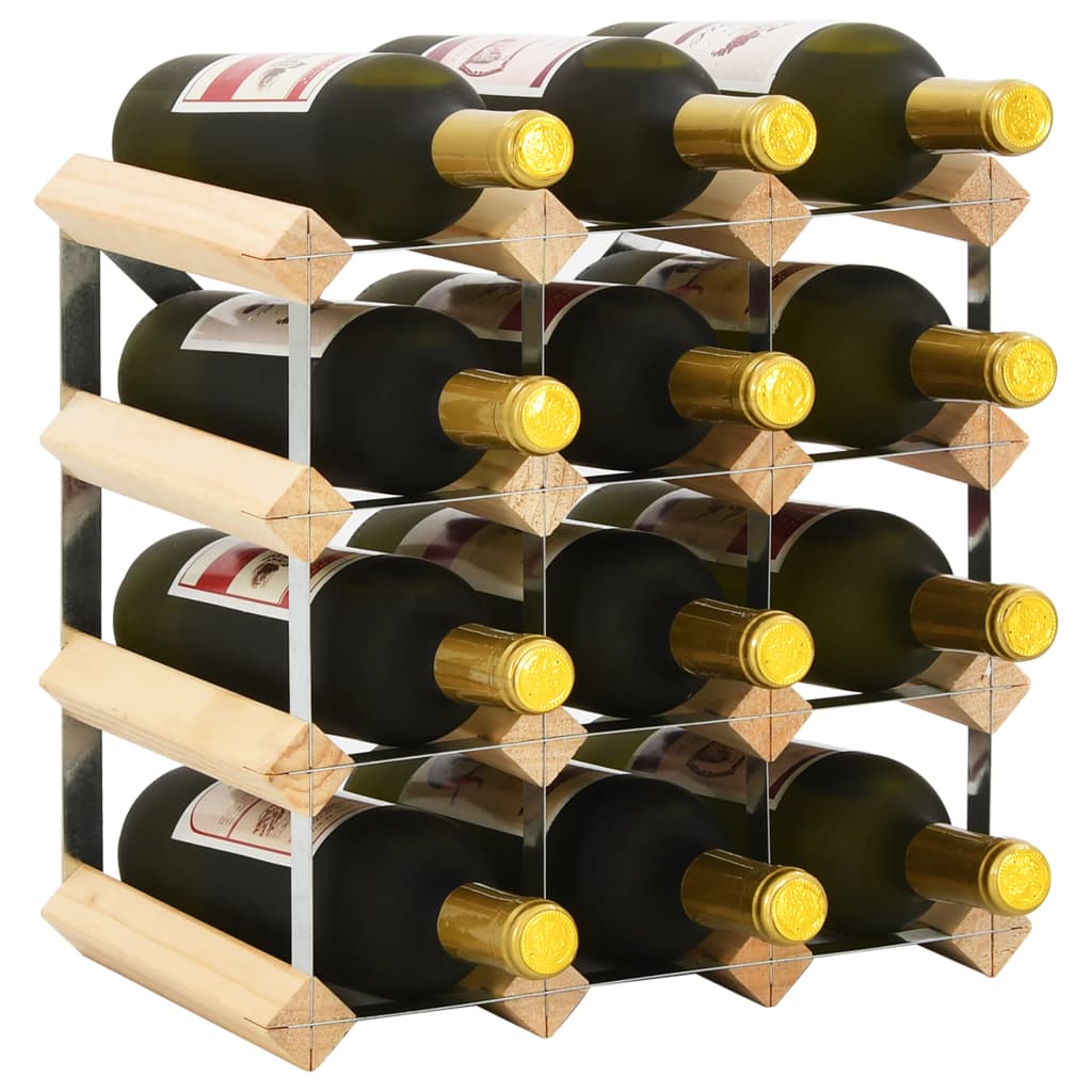 vidaXL Countertop Wine Rack Bottle Holder Wine Storage Organizer Solid Wood-13