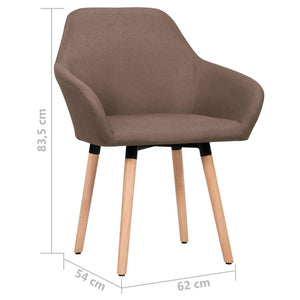 vidaXL Dining Chair Accent Upholstered Arm Chair with Solid Wood Legs Fabric-70