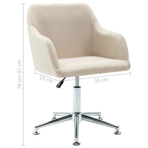 vidaXL Dining Chair 360 Degrees Swivel Accent Desk Chair with Arms Fabric-83
