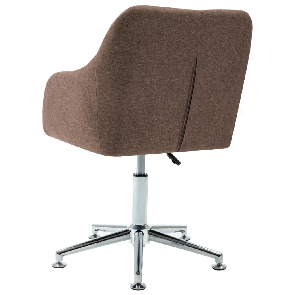 vidaXL Dining Chair 360 Degrees Swivel Accent Desk Chair with Arms Fabric-65