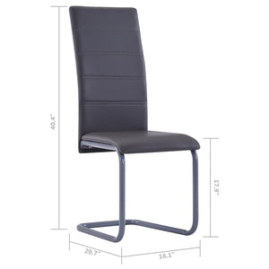 vidaXL Dining Chair Upholstered Cantilever Dining Side Chair Faux Leather-23