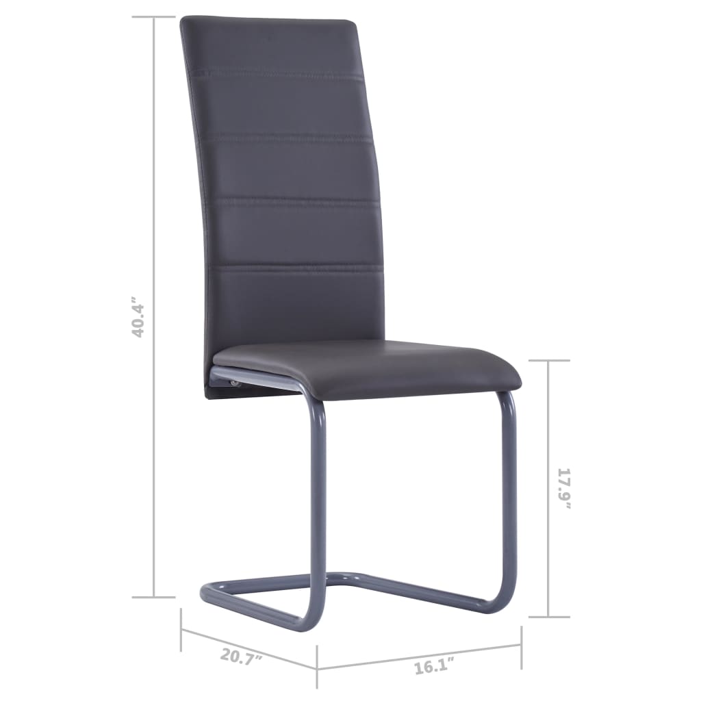 vidaXL Dining Chair Upholstered Cantilever Dining Side Chair Faux Leather-47