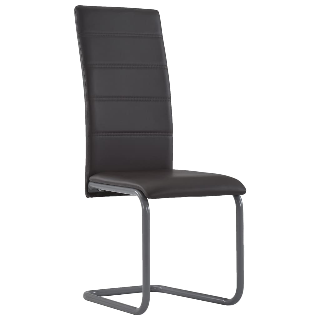 vidaXL Dining Chair Upholstered Cantilever Dining Side Chair Faux Leather-56
