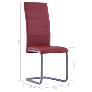 vidaXL Dining Chair Upholstered Cantilever Dining Side Chair Faux Leather-34