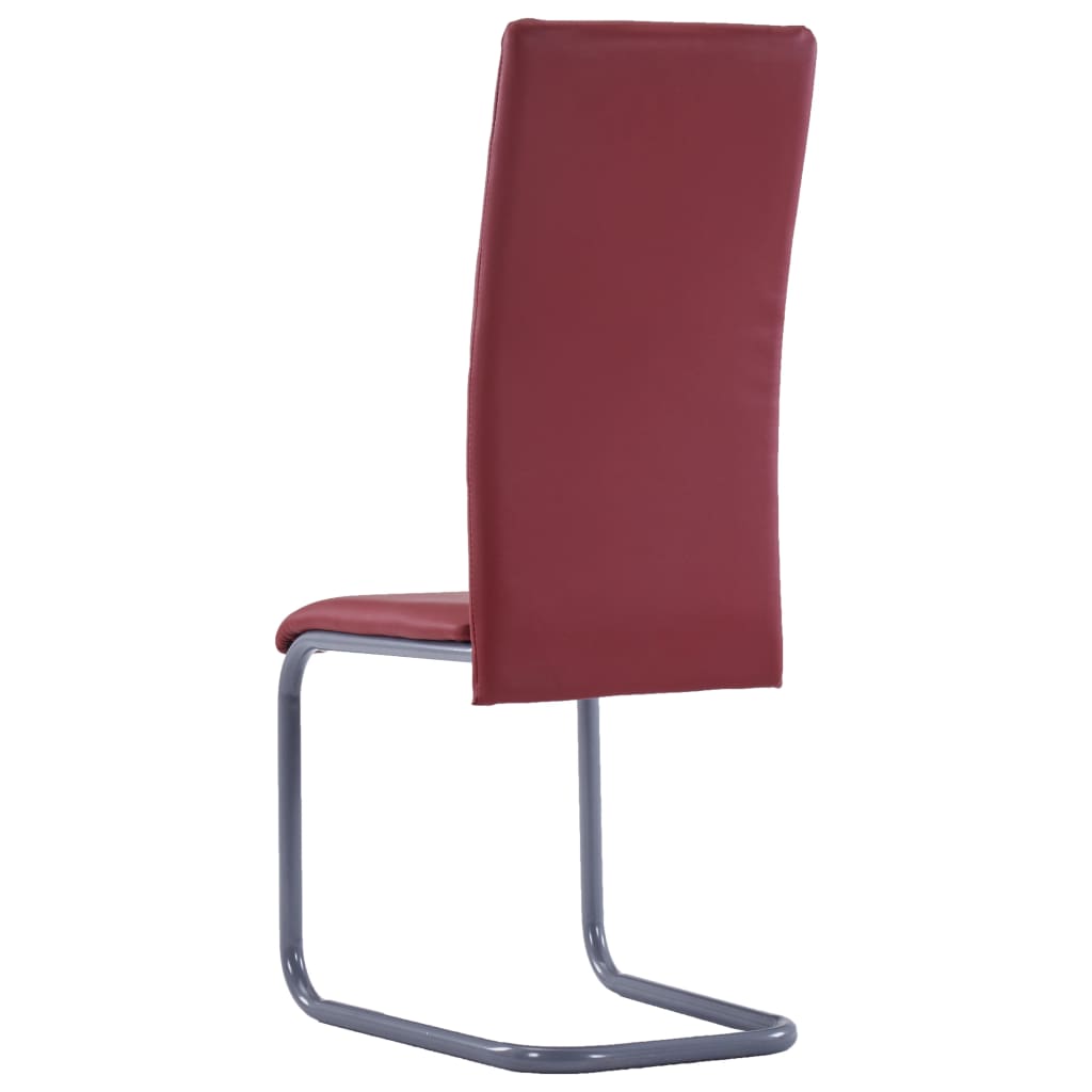 vidaXL Dining Chair Upholstered Cantilever Dining Side Chair Faux Leather-60