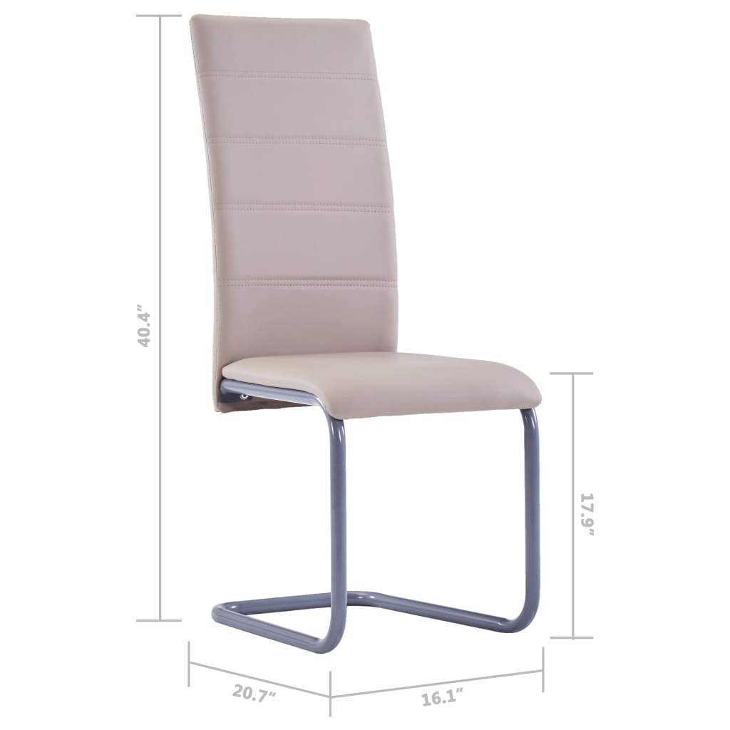vidaXL Dining Chair Upholstered Cantilever Dining Side Chair Faux Leather-25