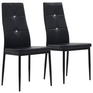 vidaXL Dining Chairs Kitchen Chair for Home Dining Room Black Faux Leather-52