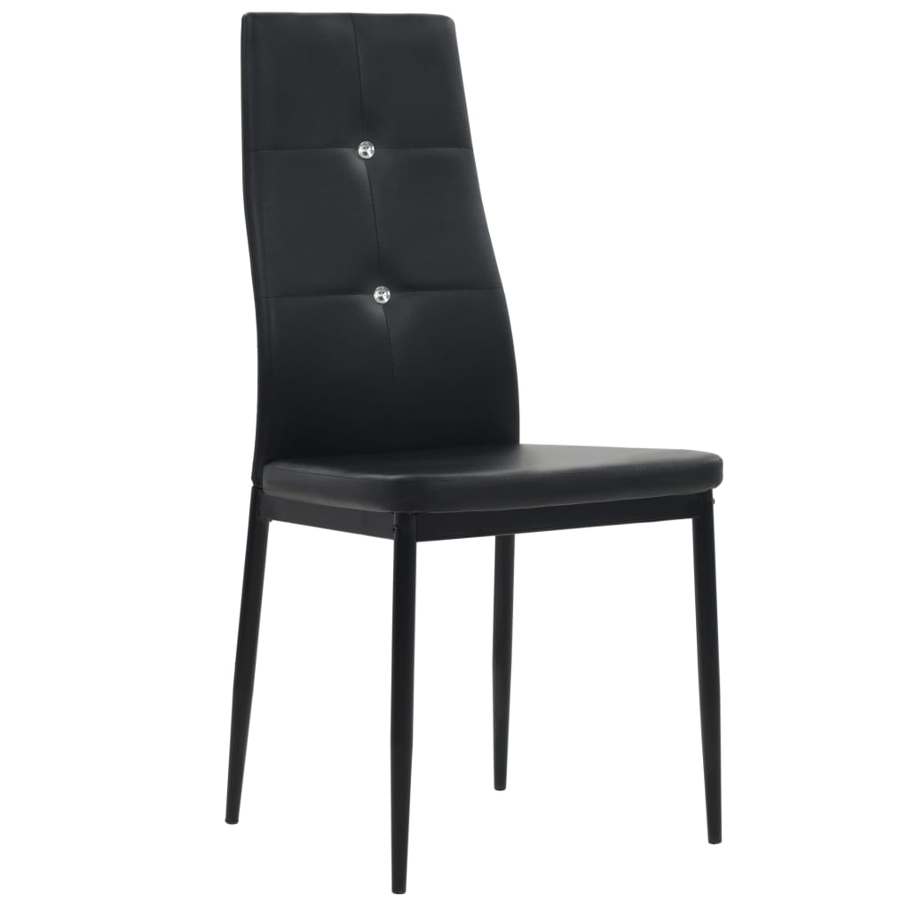 vidaXL Dining Chairs Kitchen Chair for Home Dining Room Black Faux Leather-15