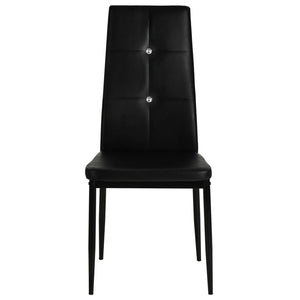 vidaXL Dining Chairs Kitchen Chair for Home Dining Room Black Faux Leather-23