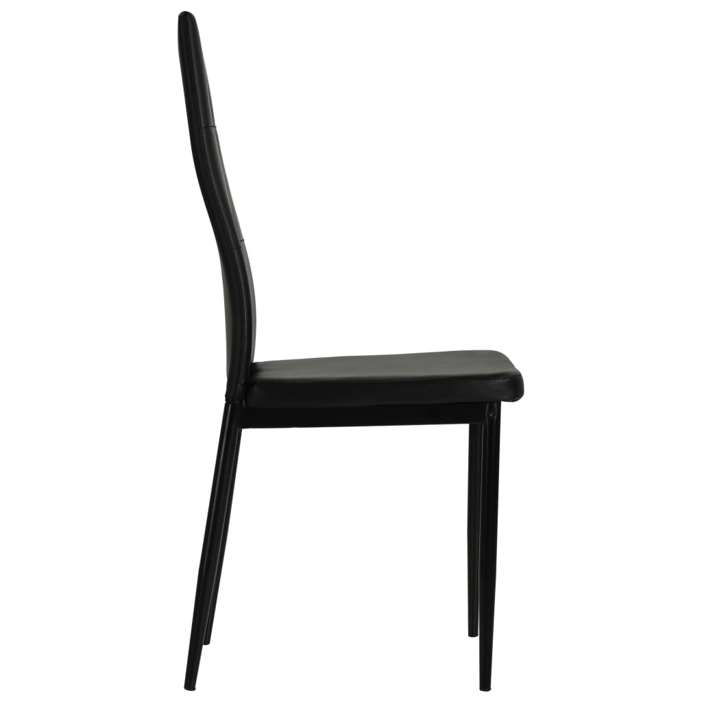 vidaXL Dining Chairs Kitchen Chair for Home Dining Room Black Faux Leather-29