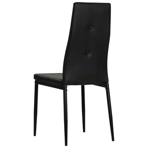 vidaXL Dining Chairs Kitchen Chair for Home Dining Room Black Faux Leather-37