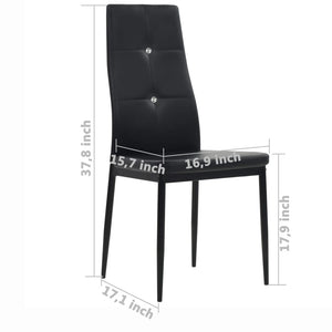 vidaXL Dining Chairs Kitchen Chair for Home Dining Room Black Faux Leather-53