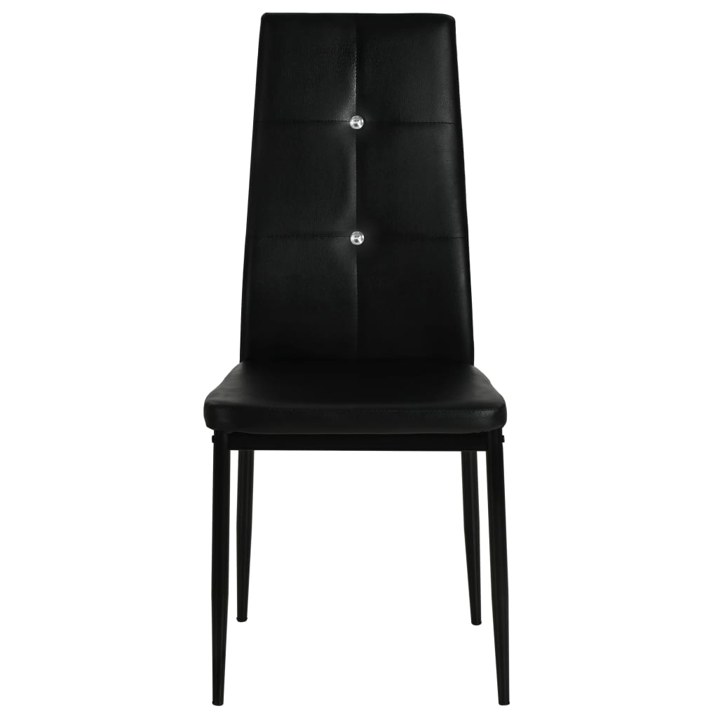 vidaXL Dining Chairs Kitchen Chair for Home Dining Room Black Faux Leather-39