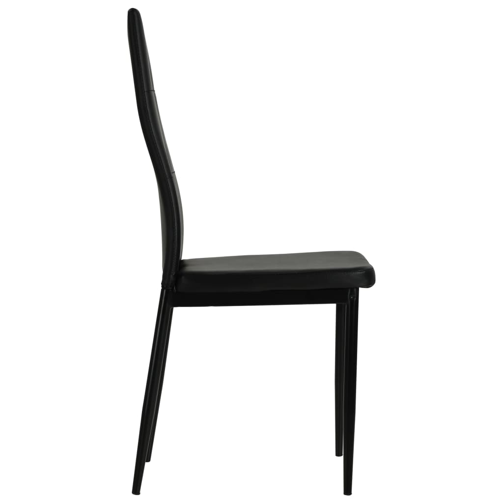 vidaXL Dining Chairs Kitchen Chair for Home Dining Room Black Faux Leather-61