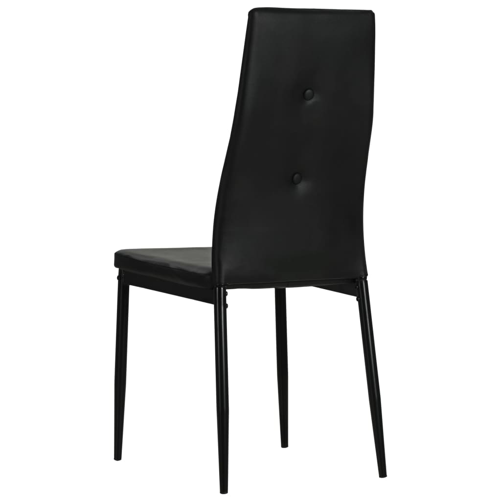 vidaXL Dining Chairs Kitchen Chair for Home Dining Room Black Faux Leather-69