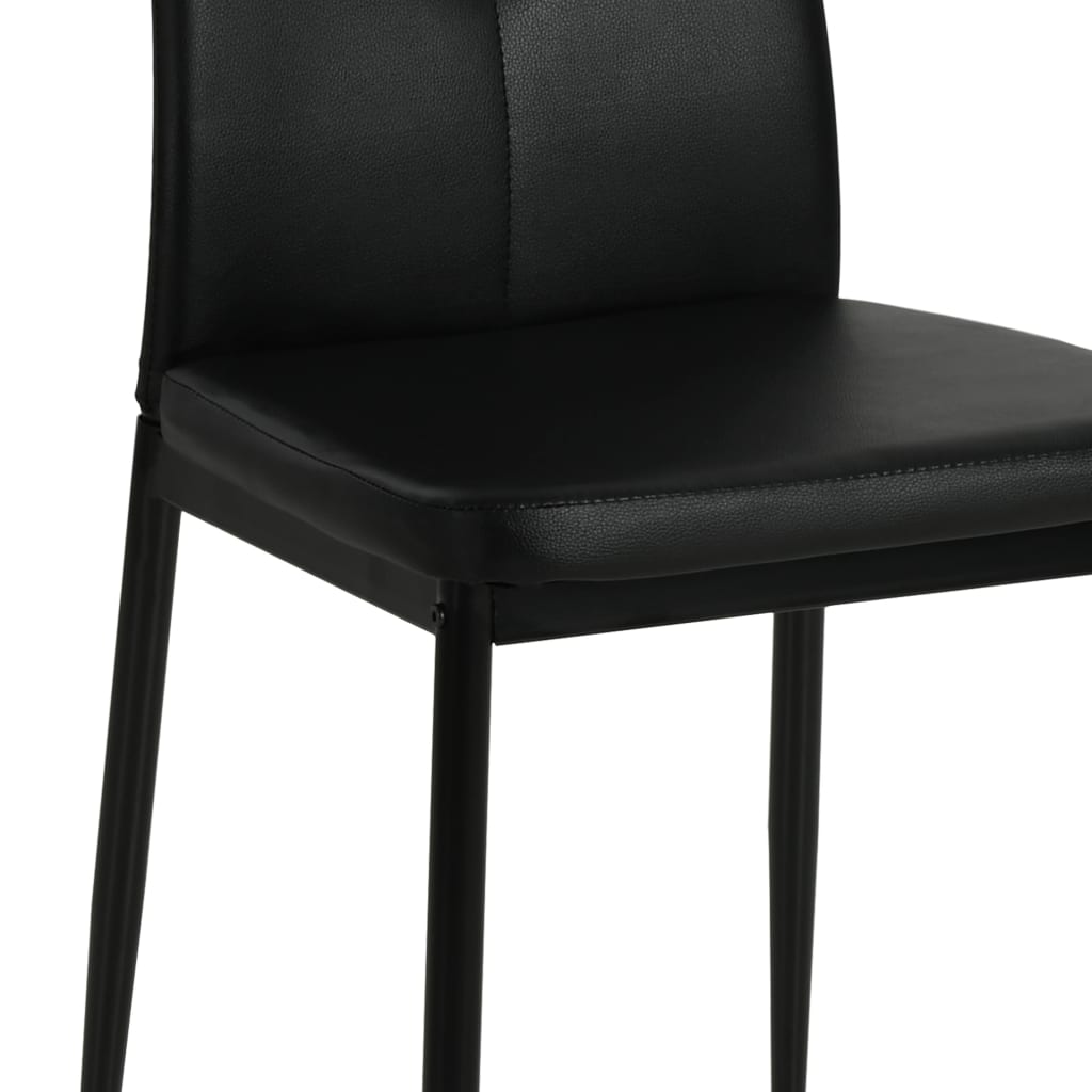 vidaXL Dining Chairs Kitchen Chair for Home Dining Room Black Faux Leather-77