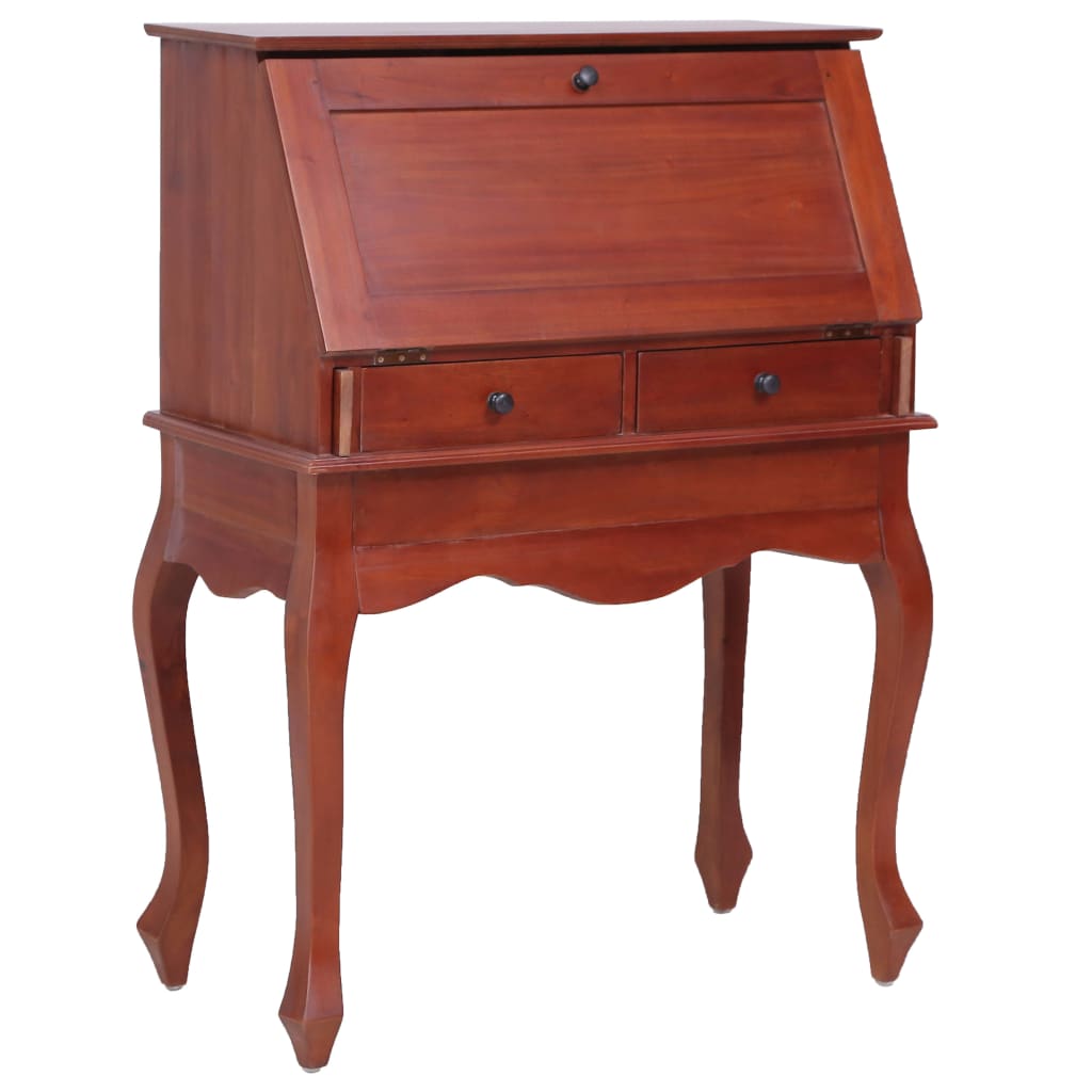 vidaXL Secretary Desk Office Writing Table with Drawers Solid Wood Mahogany-2