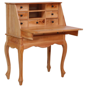 vidaXL Secretary Desk Office Writing Table with Drawers Solid Wood Mahogany-4