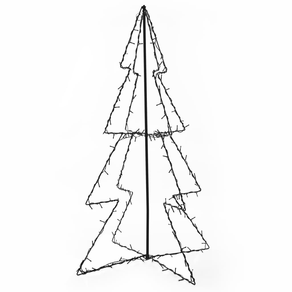 vidaXL Christmas Cone Tree Artificial Xmas Tree with LEDs Christmas Lighting-19