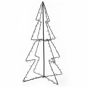 vidaXL Christmas Cone Tree Artificial Xmas Tree with LEDs Christmas Lighting-19