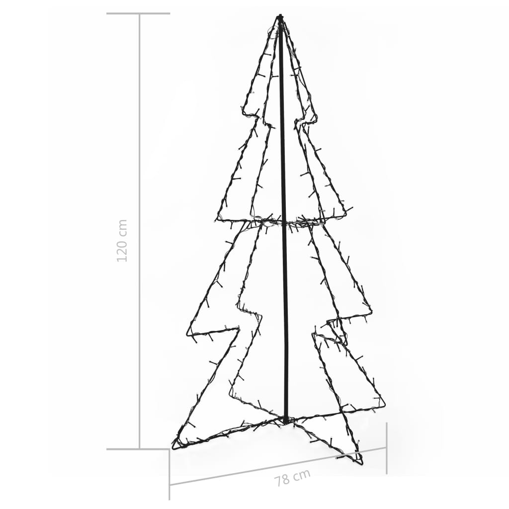 vidaXL Christmas Cone Tree Artificial Xmas Tree with LEDs Christmas Lighting-27