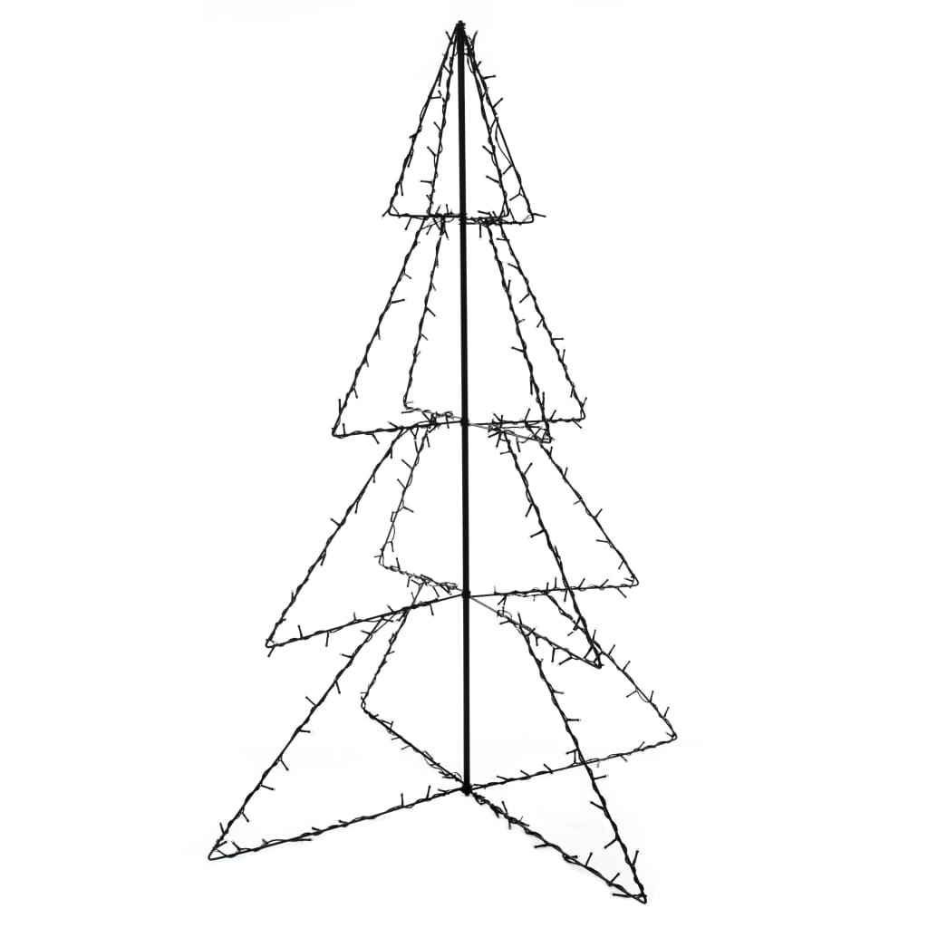 vidaXL Christmas Cone Tree Artificial Xmas Tree with LEDs Christmas Lighting-39