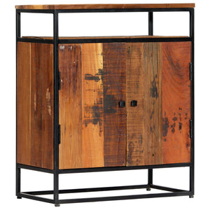 vidaXL Side Cabinet 23.6"x13.8"x29.9" Solid Reclaimed Wood and Steel-0