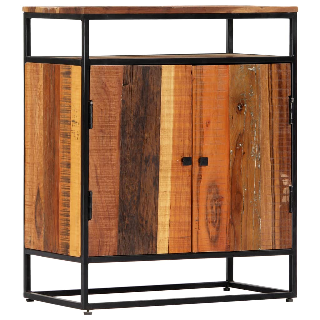 vidaXL Side Cabinet 23.6"x13.8"x29.9" Solid Reclaimed Wood and Steel-7