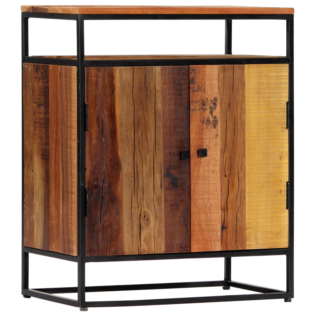 vidaXL Side Cabinet 23.6"x13.8"x29.9" Solid Reclaimed Wood and Steel-8