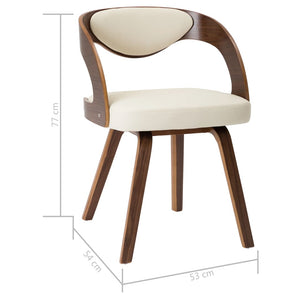 vidaXL Dining Chairs for Kitchen Restaurant 6 Pcs Bent Wood and Faux Leather-15