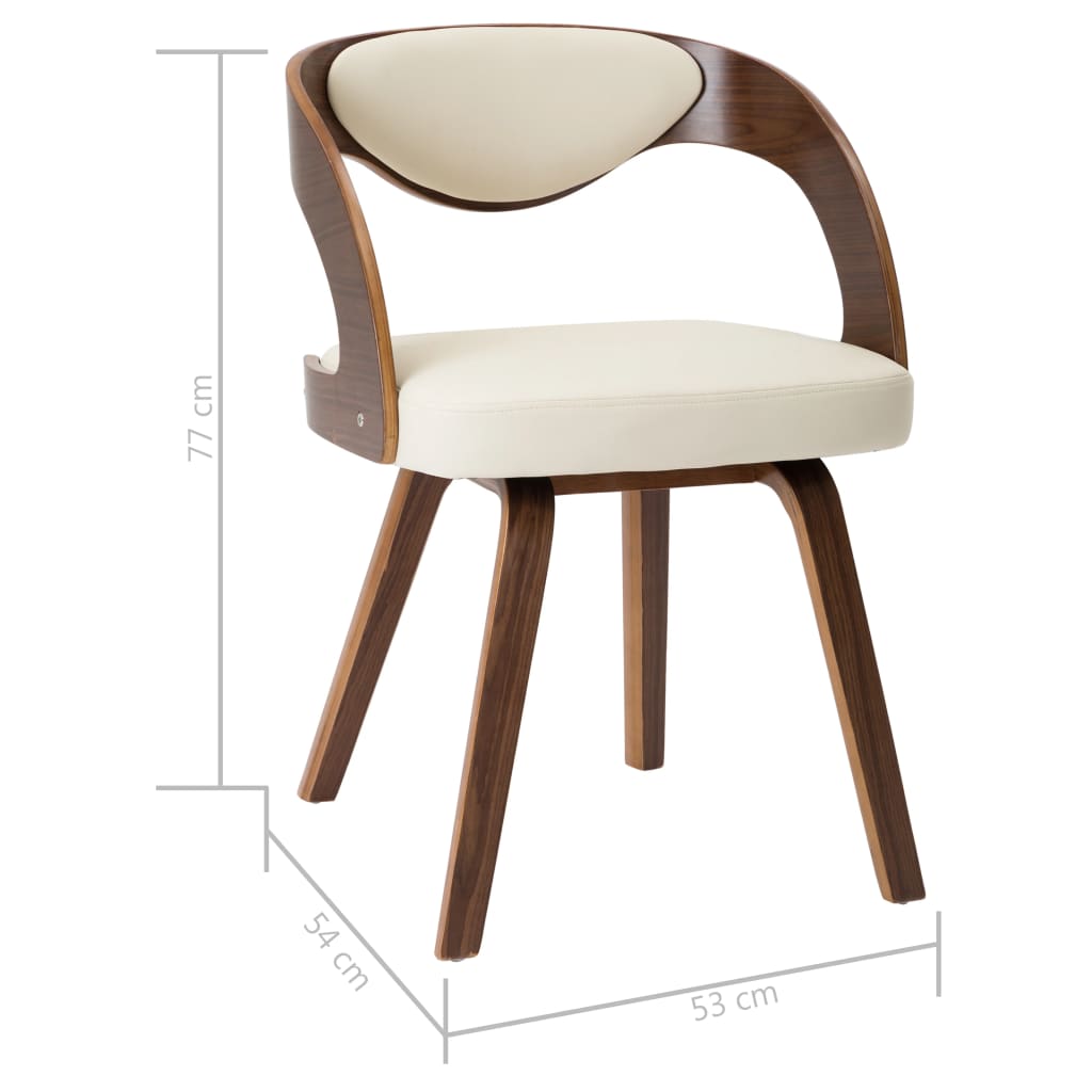 vidaXL Dining Chairs for Kitchen Restaurant 6 Pcs Bent Wood and Faux Leather-38