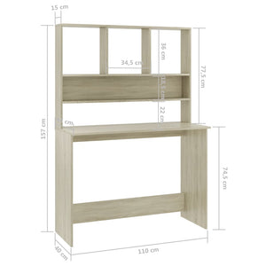 vidaXL Desk Computer Desk Workstation Table for Living Room Engineered Wood-9