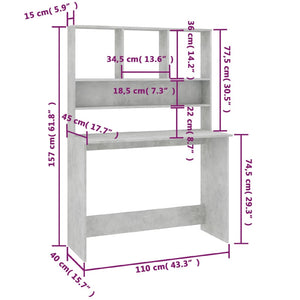 vidaXL Desk Computer Desk Workstation Table for Living Room Engineered Wood-38