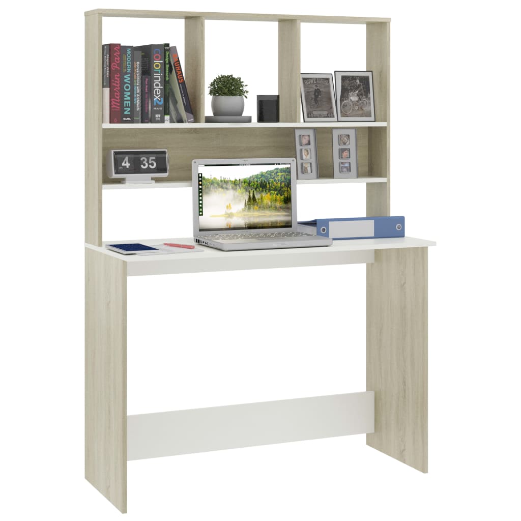 vidaXL Desk Computer Desk Workstation Table for Living Room Engineered Wood-30