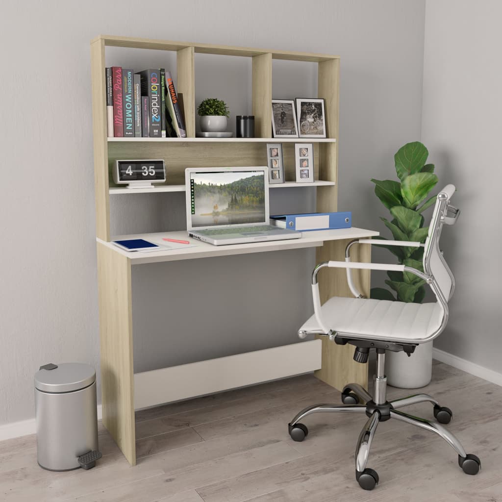 vidaXL Desk Computer Desk Workstation Table for Living Room Engineered Wood-21